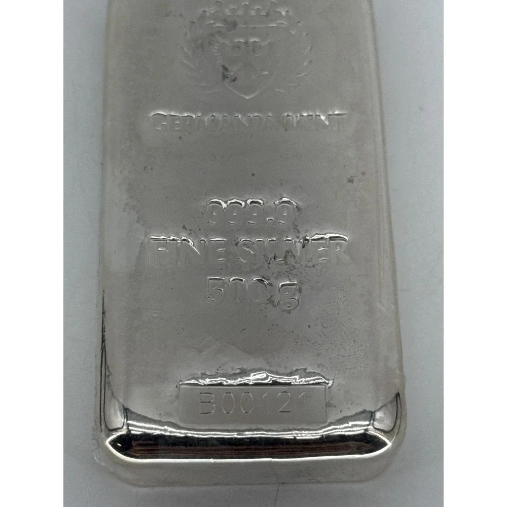 Germania Mint 500g 999.9 Fine Silver Cast Bar Bullion Sealed Serialized Wrap 500